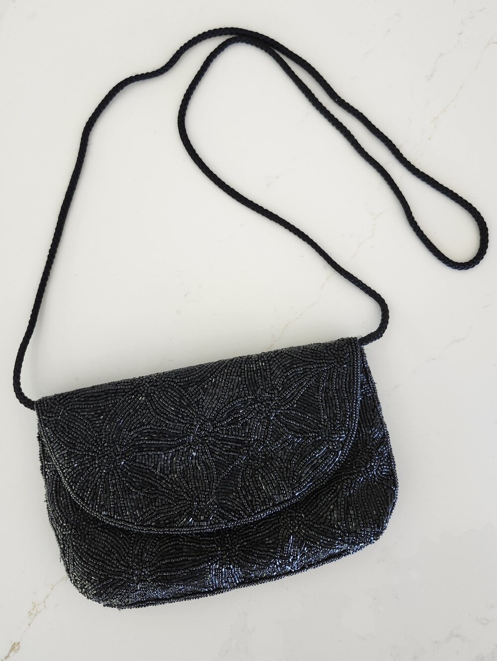 Bechamel Vintage Beaded Black Evening Bag